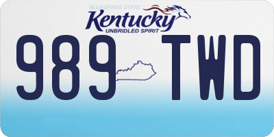 KY license plate 989TWD