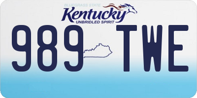 KY license plate 989TWE