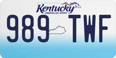 KY license plate 989TWF