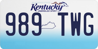 KY license plate 989TWG