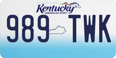 KY license plate 989TWK