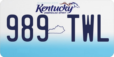 KY license plate 989TWL