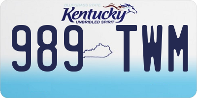 KY license plate 989TWM