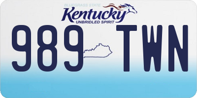 KY license plate 989TWN