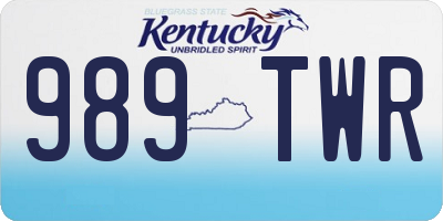 KY license plate 989TWR