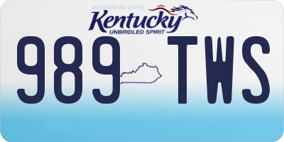 KY license plate 989TWS