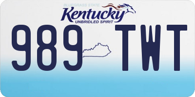 KY license plate 989TWT