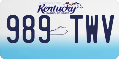 KY license plate 989TWV