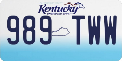 KY license plate 989TWW