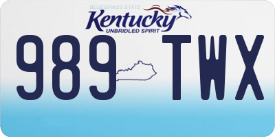KY license plate 989TWX