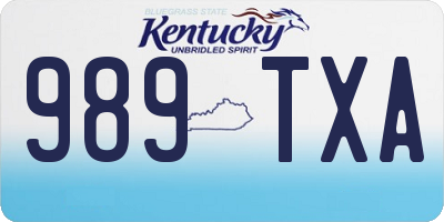 KY license plate 989TXA