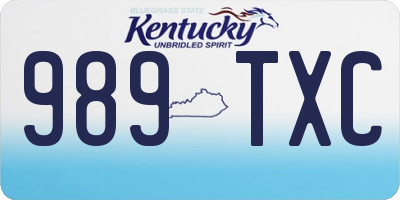 KY license plate 989TXC