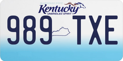 KY license plate 989TXE