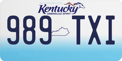 KY license plate 989TXI