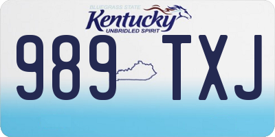 KY license plate 989TXJ