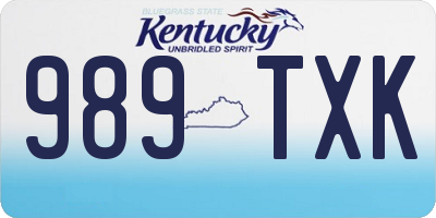 KY license plate 989TXK