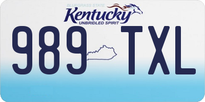 KY license plate 989TXL