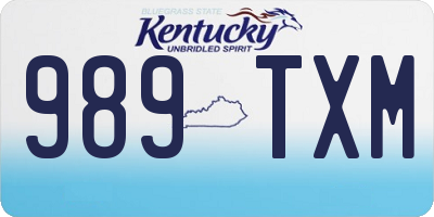 KY license plate 989TXM