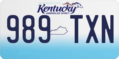 KY license plate 989TXN