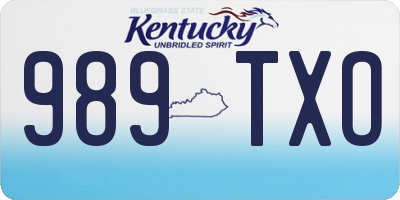 KY license plate 989TXO