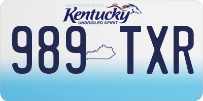 KY license plate 989TXR