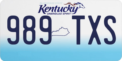 KY license plate 989TXS