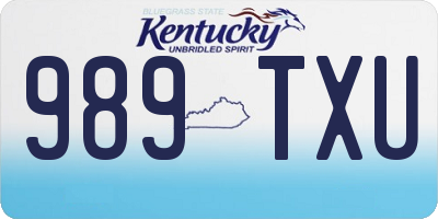 KY license plate 989TXU