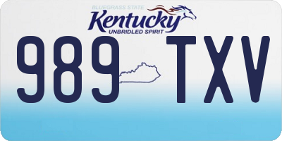 KY license plate 989TXV