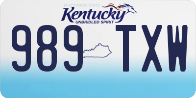 KY license plate 989TXW