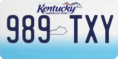 KY license plate 989TXY