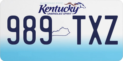 KY license plate 989TXZ