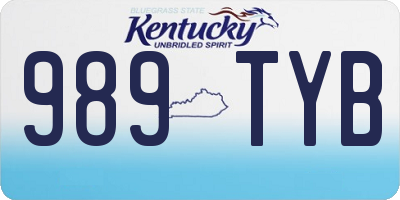 KY license plate 989TYB