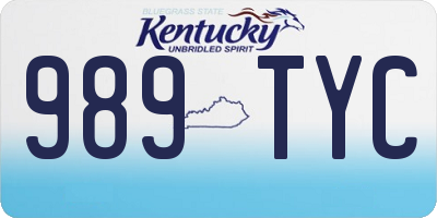KY license plate 989TYC