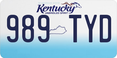 KY license plate 989TYD