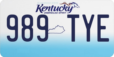 KY license plate 989TYE
