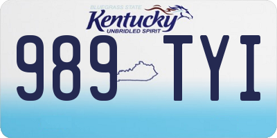 KY license plate 989TYI