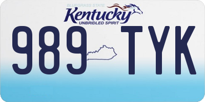 KY license plate 989TYK