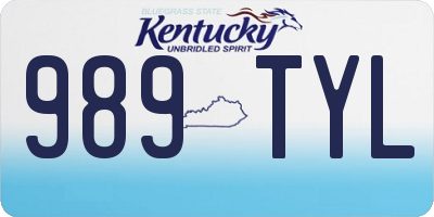 KY license plate 989TYL
