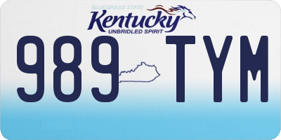 KY license plate 989TYM