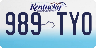 KY license plate 989TYO