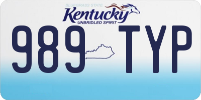 KY license plate 989TYP