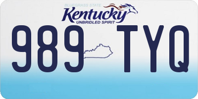 KY license plate 989TYQ