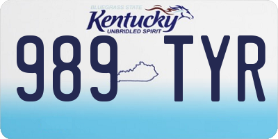 KY license plate 989TYR