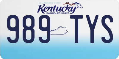 KY license plate 989TYS
