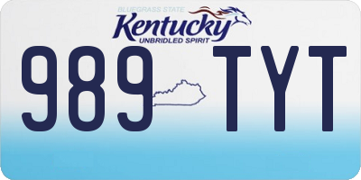 KY license plate 989TYT
