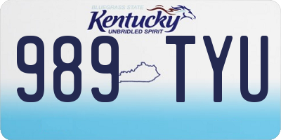 KY license plate 989TYU