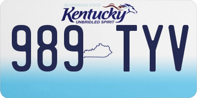 KY license plate 989TYV