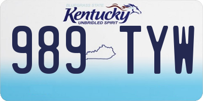 KY license plate 989TYW