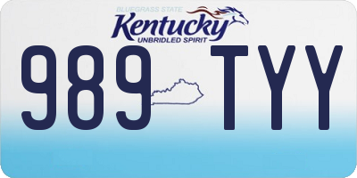 KY license plate 989TYY
