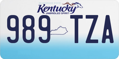 KY license plate 989TZA